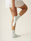 🍒 Cherry Ruffle Grip Sock [Baby Blue]