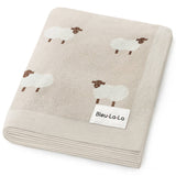100% Luxury Cotton Receiving Swaddle Baby Blanket - Sheep