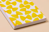 Farfalle Bowtie Pasta Letterpress Pocket-size Spiral Notebook - Made in USA - Foodie, Pasta, Cooking, Cozy, Comfort Food - Back to School, Christmas Gift, Stocking Stuffer