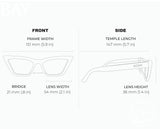 BAY MIDNIGHT AMBER Polarized Women's Cat Eye Sunglasses