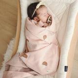 100% Luxury Cotton Swaddle Receiving Baby Blanket - Mushroom
