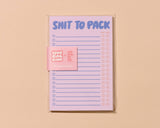 Shit To Pack 50 page Notepad - Vacation Planner, Stocking Stuffer