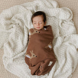 100% Luxury Cotton Receiving Swaddle Baby Blanket - Deer