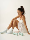 🍒 Cherry Ruffle Grip Sock [Baby Blue]