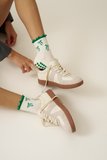 🎀 Bow Ruffle Grip Sock [Green], Pilates Socks