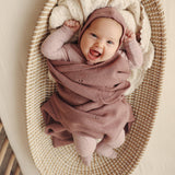 100% Organic Cotton Pointelle Swaddle Receiving Baby Blanket