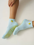 Cropped Crew Grip Sock - Lemon