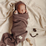 100% Organic Cotton Pointelle Swaddle Receiving Baby Blanket