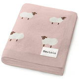 100% Luxury Cotton Receiving Swaddle Baby Blanket - Sheep