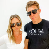 SUMMIT NAVY Polarized Square Trendy Aviator Sunglasses