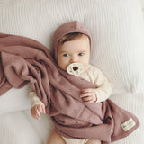 100% Organic Cotton Pointelle Swaddle Receiving Baby Blanket