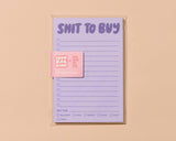Shit To Buy 50 page Notepad - Made in USA - Grocery List, Shopping List, Back to School, Stocking Stuffer