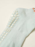 🍒 Cherry Ruffle Grip Sock [Baby Blue]