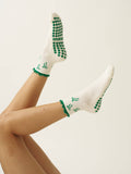 🎀 Bow Ruffle Grip Sock [Green], Pilates Socks