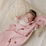 100% Luxury Cotton Swaddle Receiving Baby Blanket - Mushroom