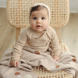 100% Luxury Cotton Swaddle Receiving Baby Blanket - Mushroom