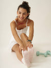 🎀 Bow Ruffle Grip Sock [Soft Pink]