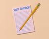 Shit To Pack 50 page Notepad - Vacation Planner, Stocking Stuffer