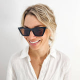 BAY MIDNIGHT AMBER Polarized Women's Cat Eye Sunglasses