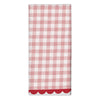 Pink Gingham Scalloped Tea Towel