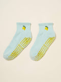 Cropped Crew Grip Sock - Lemon