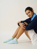 Cropped Crew Grip Sock - Lemon