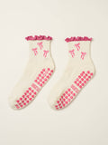 🎀 Bow Ruffle Grip Sock [Hot Pink]