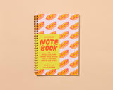 Hot Dogs Letterpress Spiral Notebook - Made in USA - Foodie, Grilling, Cook Out, Summer - Back to School, Christmas Gift
