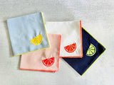 Citrus Linen Cocktail Napkins, set of four