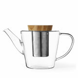 Infusion™ Glass Teapot & Wood Lid w/ Infuser - 34oz / 1L