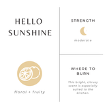 Hello Sunshine (Grapefruit, Geranium, Lime) Non-Toxic Candle