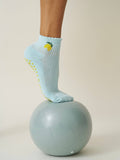 Cropped Crew Grip Sock - Lemon