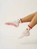 🍓 Strawberry Ruffle Grip Sock, Pilates Socks