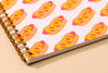 Hot Dogs Letterpress Spiral Notebook - Made in USA - Foodie, Grilling, Cook Out, Summer - Back to School, Christmas Gift