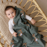 100% Luxury Cotton Receiving Swaddle Baby Blanket - Deer