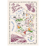 Torchons & Bouchons Tea Towel French Wine Map