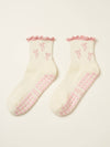 🎀 Bow Ruffle Grip Sock [Soft Pink]