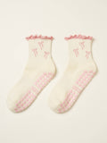 🎀 Bow Ruffle Grip Sock [Soft Pink]