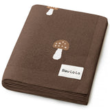 100% Luxury Cotton Swaddle Receiving Baby Blanket - Mushroom