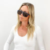 SUMMIT NAVY Polarized Square Trendy Aviator Sunglasses