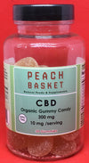 CBD ZERO THC Peach Organic Gummy Candy 300 mg/10 mg 30 count