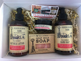 Fredericksburg Farms Goat Milk  Texas Ruby Red Grapefruit Scented Body Care gift 4 Pack (Pump Soap, Lotion, Bar Soap and Hand Cream)