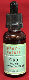 CBD Oil 5,000 mg Peach flavor Colorado Sourced 1 fl oz 0.3% THC